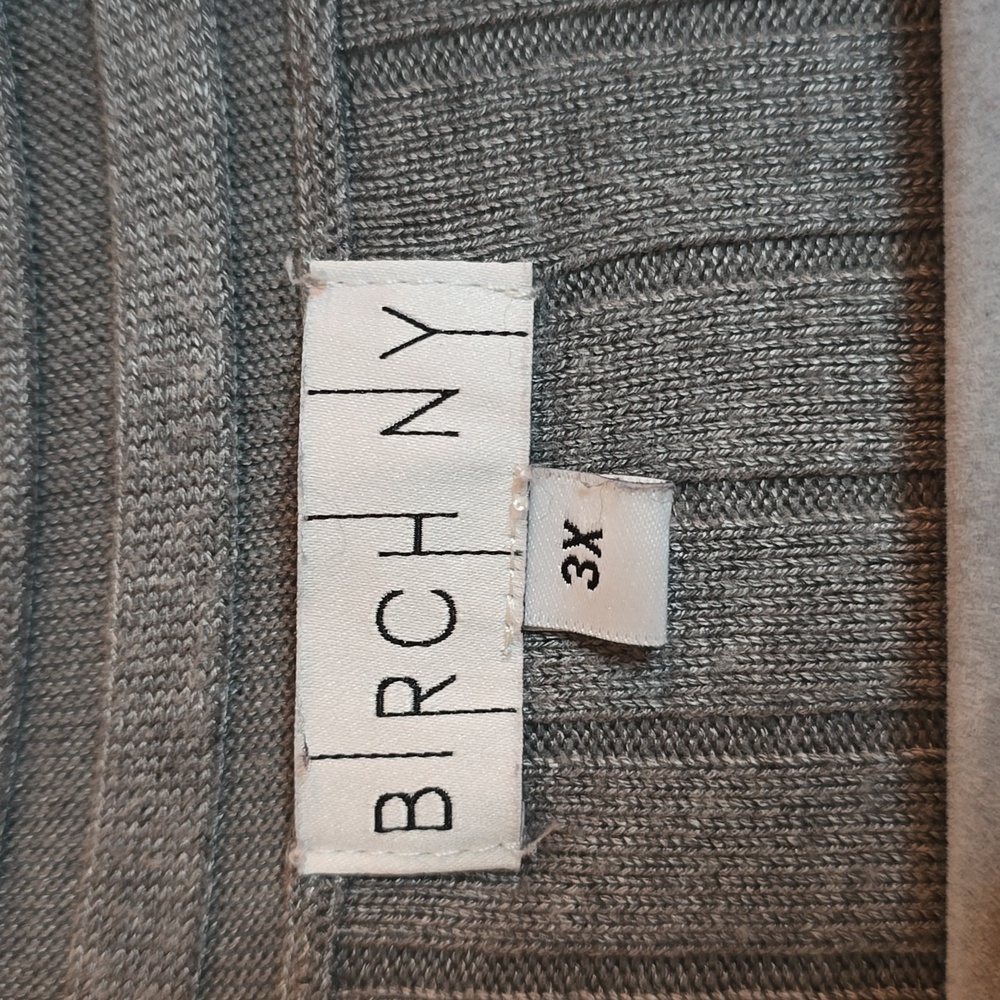 Gray Ribbed Open Cardigan - Picture 3 of 5